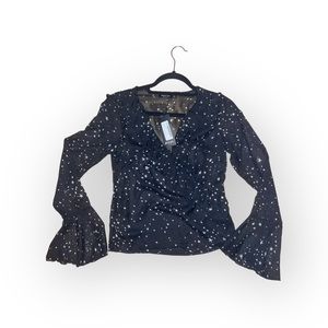 Nasty Gal You'll Go Star Ruffle Blouse Sz. 8